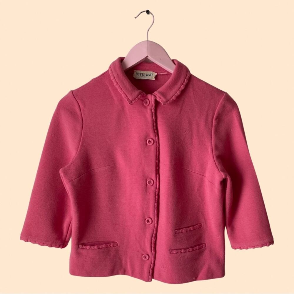Vintage Pink Wool Cardigan